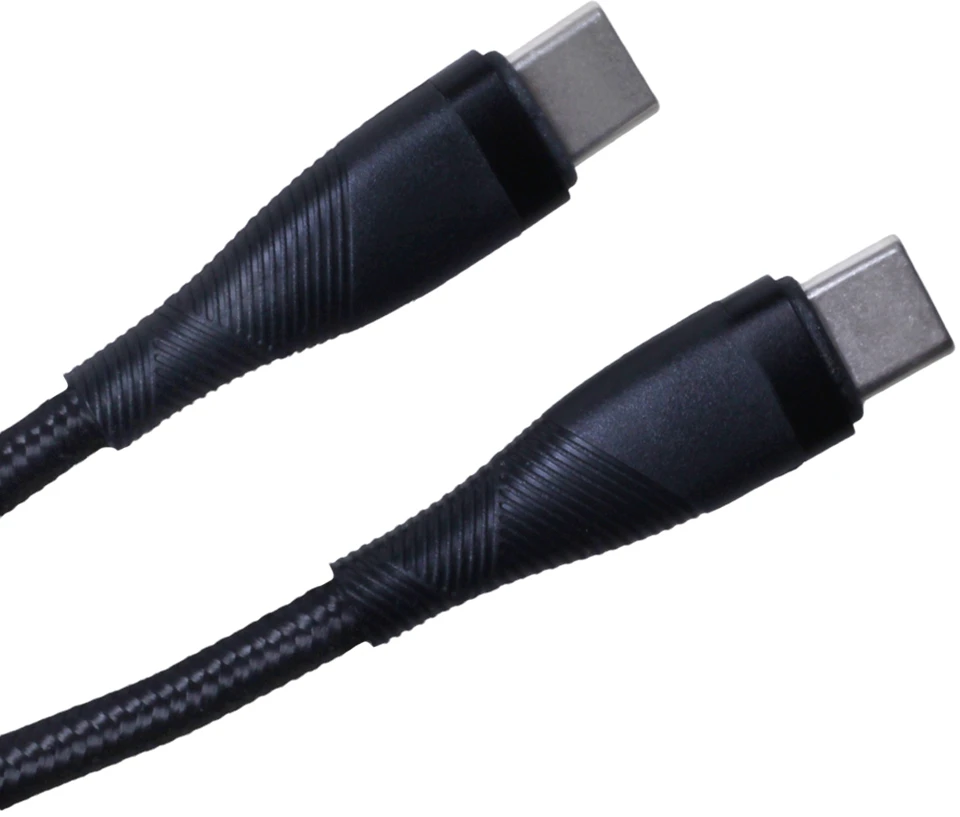 Maxlife MXUC-08 laidas USB-C – USB-C 1,0 m 60W juodas nailoninis