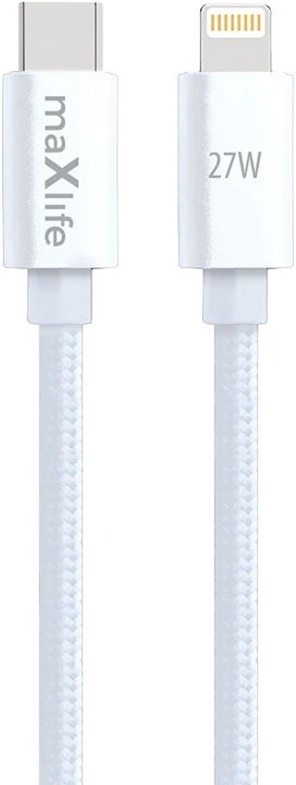 Maxlife MXUC-12 laidas USB-C – Lightning 1,0 m 27W baltas