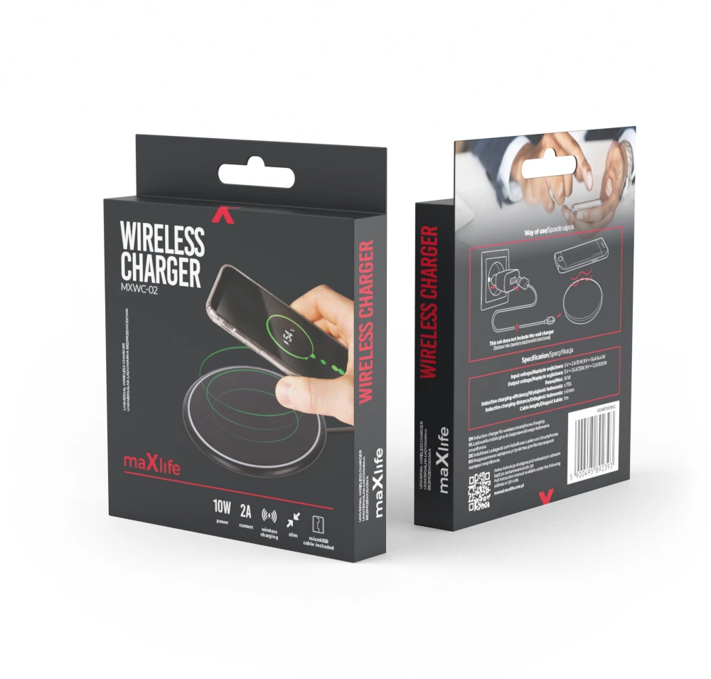 Maxlife MXWC-02 belaidis įkroviklis 10W juodas