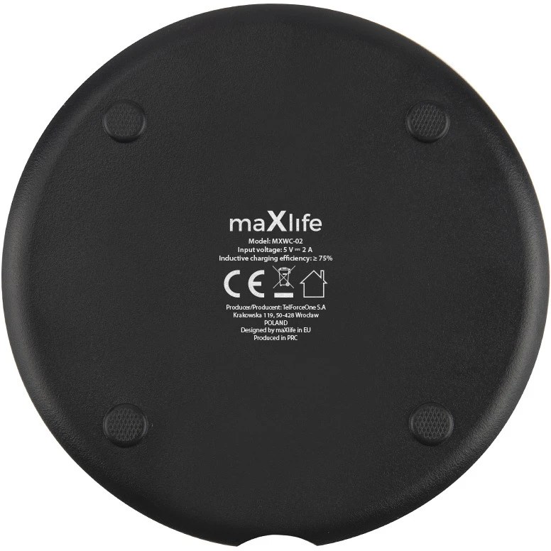 Maxlife MXWC-02 belaidis įkroviklis 10W juodas