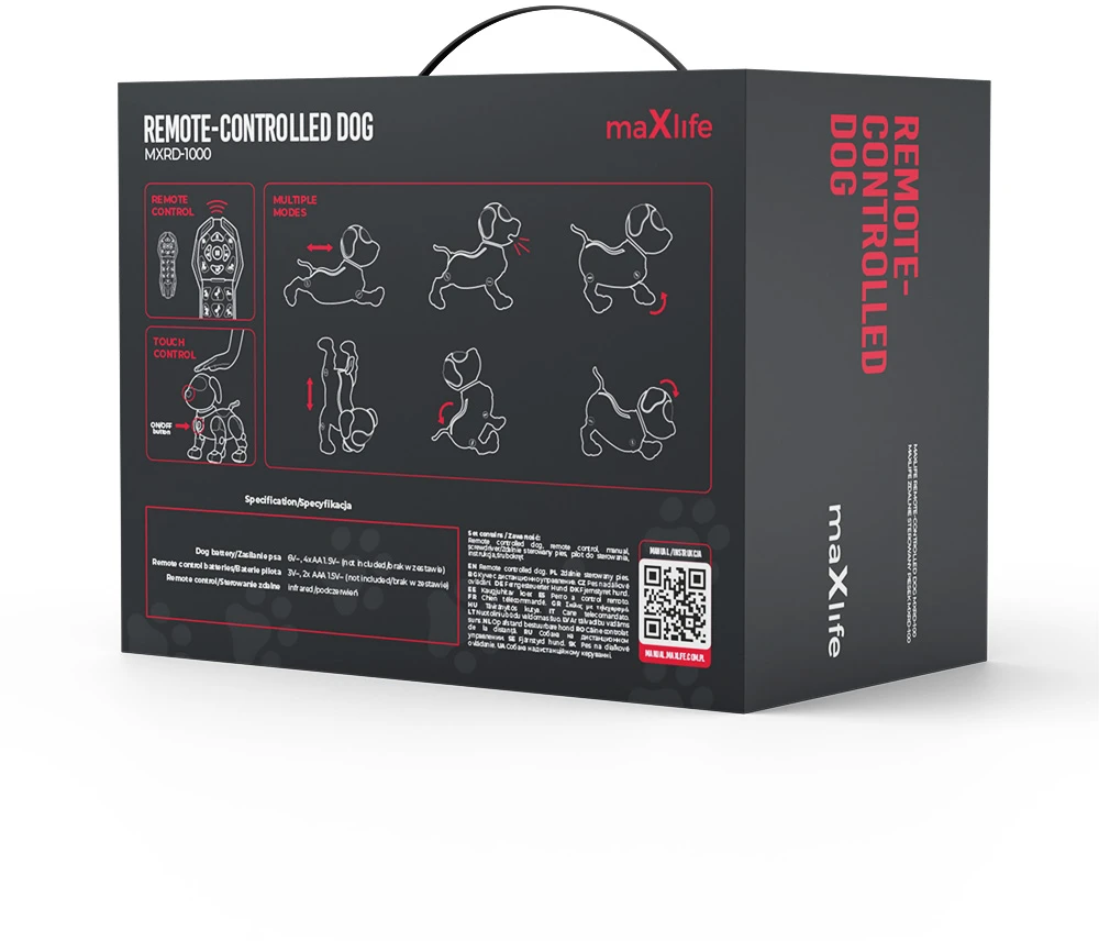 Maxlife nuotoliniu būdu valdomas šuo MXRD-100 baltas