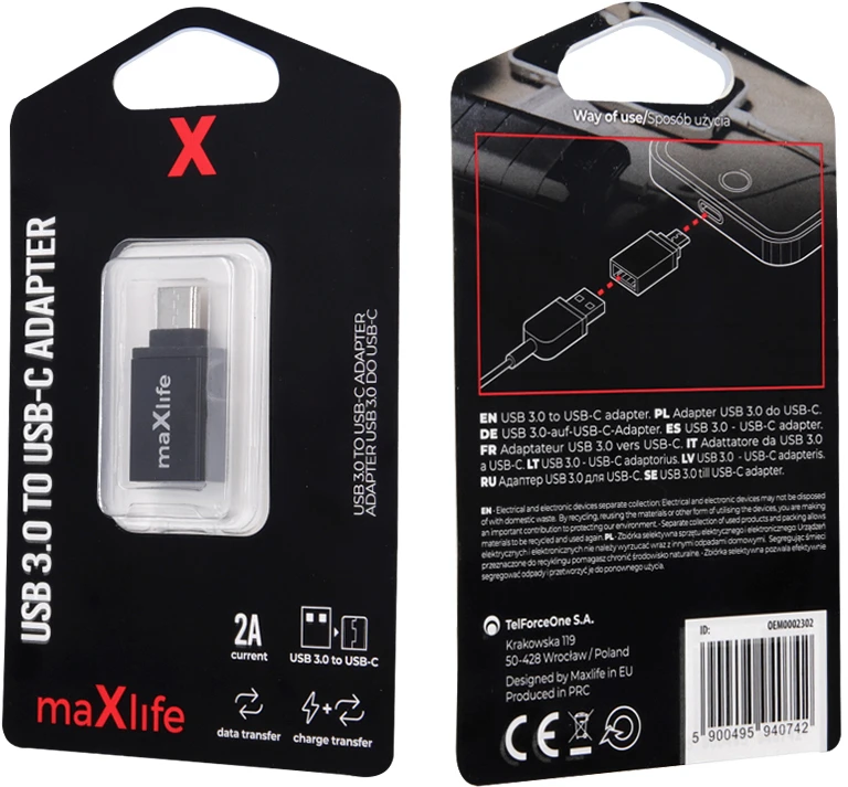 Maxlife USB 3.0 į USB-C adapteris