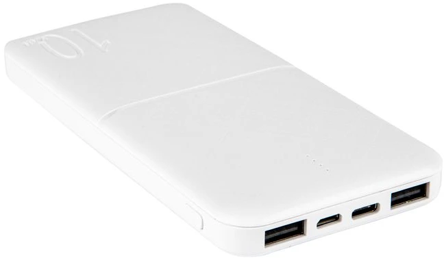 Maxximus IŠORINĖ BATERIJA MX COCO 10 000mAh 2xUSB, 10W Li-Po, BALTA + MICROUSB LAIDAS