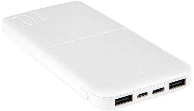 Maxximus IŠORINĖ BATERIJA MX COCO 10 000mAh 2xUSB, 10W Li-Po, BALTA + MICROUSB LAIDAS