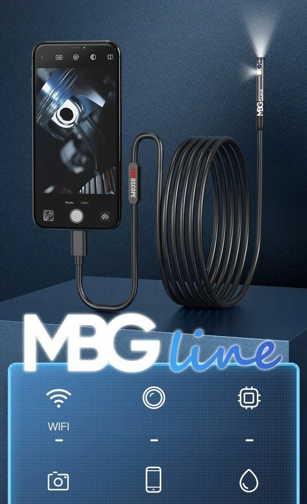 MBG line W300 2 m DUO 8 mm inspekcinė kamera