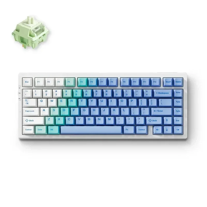 MCHOSE G75 belaidė mechaninė klaviatūra | US | Matcha Latte Switch V2 | 2.4GHz, BT | Arctic Snow