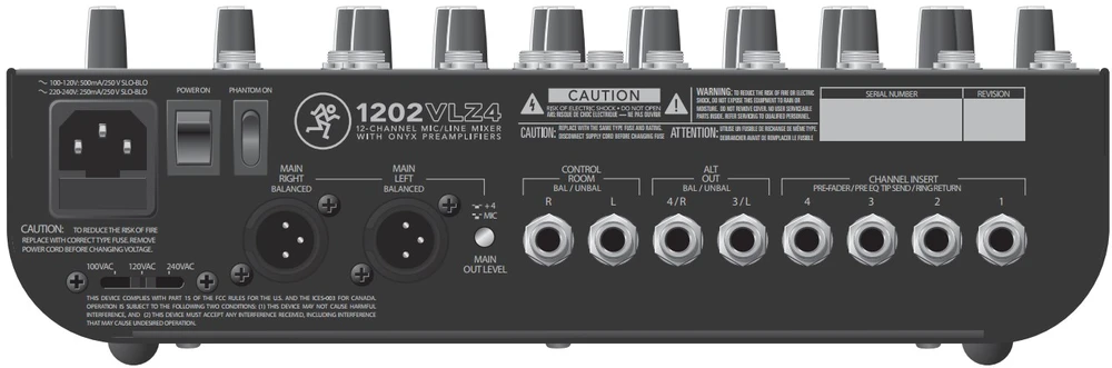 MCK Mackie 1202VLZ4 garsų maišiklis 12 kanalai 20 – 20000 Hz