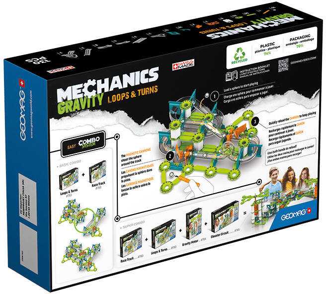 Mechanika Gravitacijos kilpos ir posūkiai magnetinės plytos 130 vienetų GEOMAG GEO-763