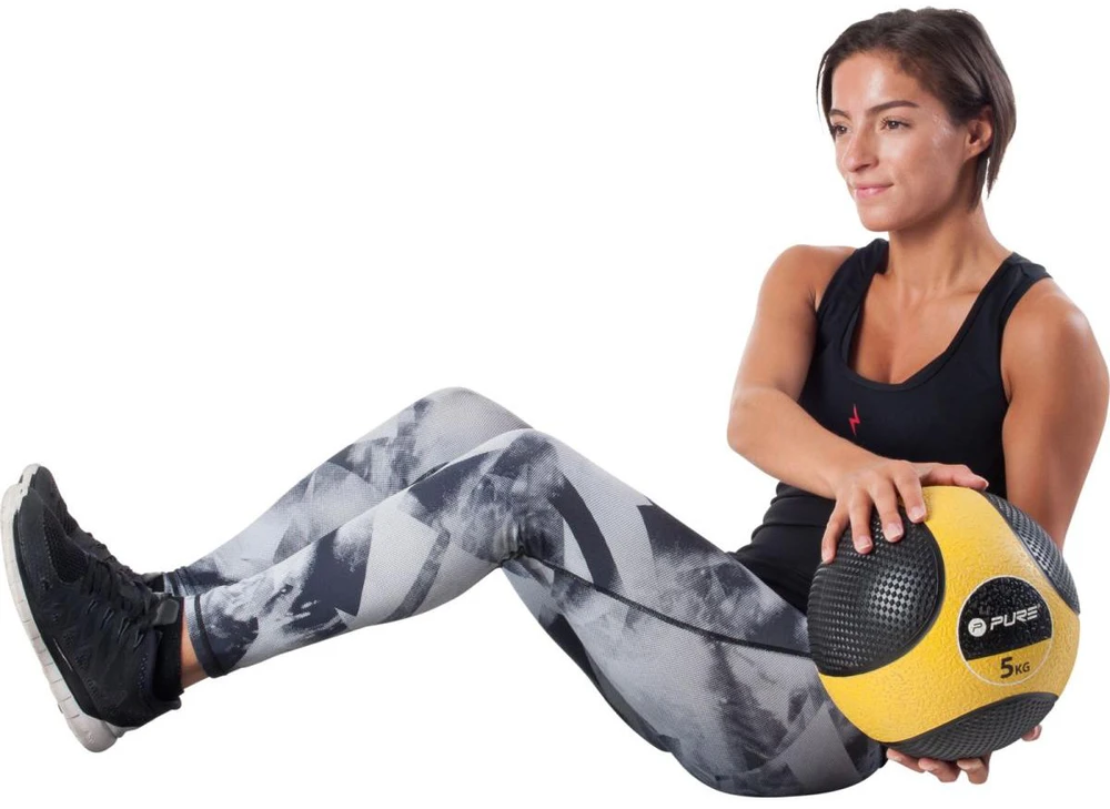Pure2Improve | Medicine Ball, 5kg | Juodas/Geltona