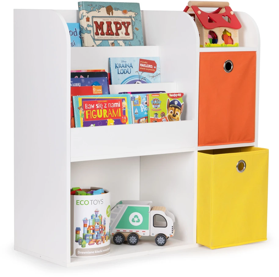 Medinė lentyna vaikams, vaikų spintelė, skyriai, organizatorius ECOTOYS