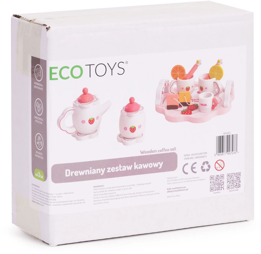 Medinis arbatos rinkinys arbatinukas puodeliai 14 dalių ECOTOYS