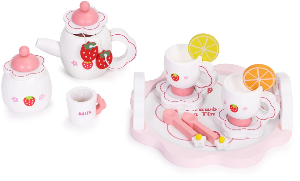 Medinis arbatos rinkinys arbatinukas puodeliai 14 dalių ECOTOYS
