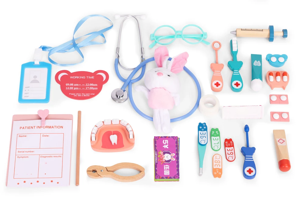 Medinis gydytojo rinkinys su medicininiu krepšiu vaikams, 28 dalys, ECOTOYS