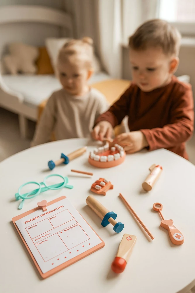 Medinis gydytojo rinkinys su medicininiu krepšiu vaikams, 28 dalys, ECOTOYS