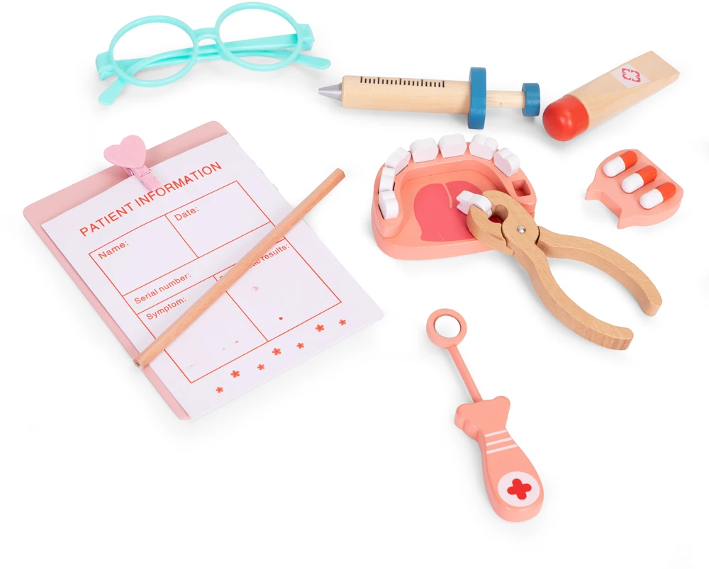 Medinis gydytojo rinkinys su medicininiu krepšiu vaikams, 28 dalys, ECOTOYS