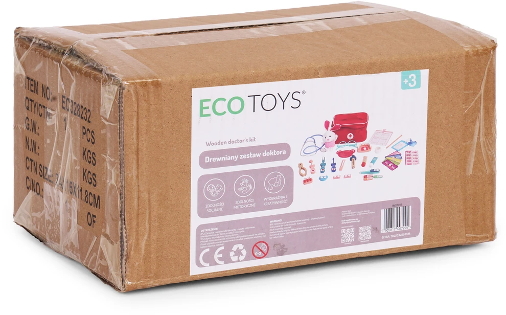 Medinis gydytojo rinkinys su medicininiu krepšiu vaikams, 28 dalys, ECOTOYS