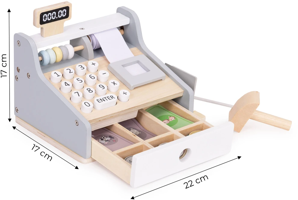 Medinis vaikų kasos aparatas ECOTOYS 22x17 cm