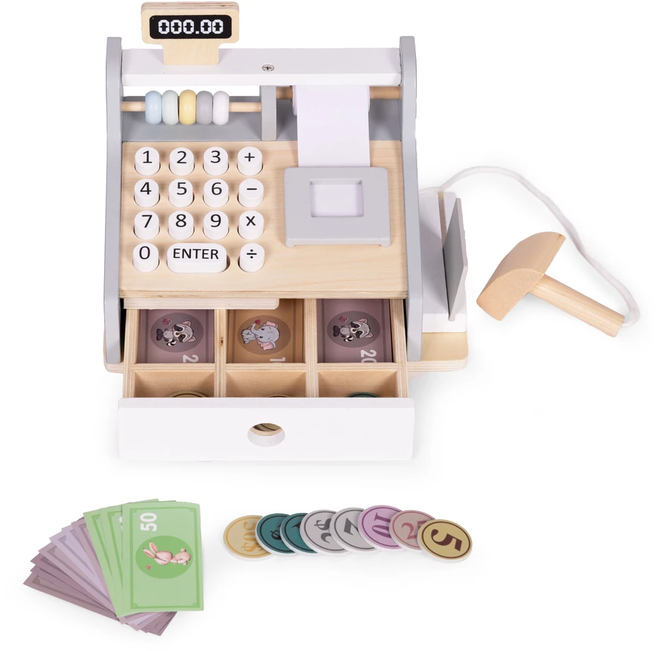 Medinis vaikų kasos aparatas ECOTOYS 22x17 cm