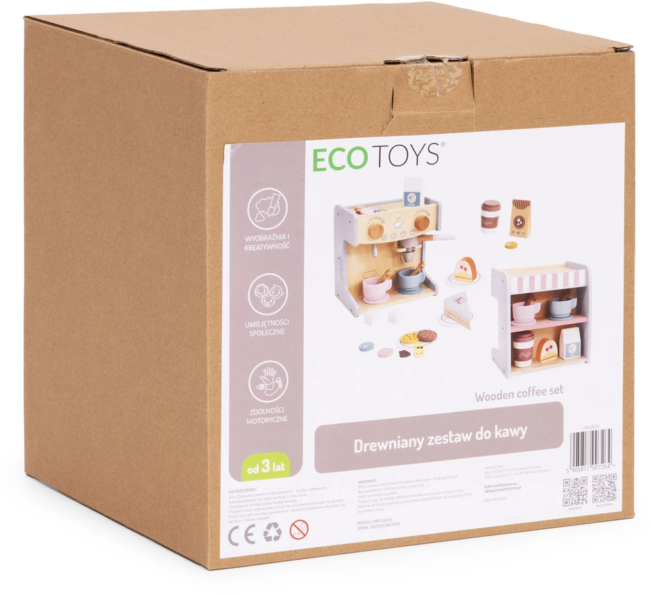 Medinis kavos aparatas vaikams ECOTOYS 2-in-1 su priedais