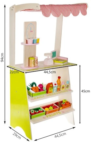Vaikiškas žaislas, medinis kioskas su priedais Kruzzel 24888