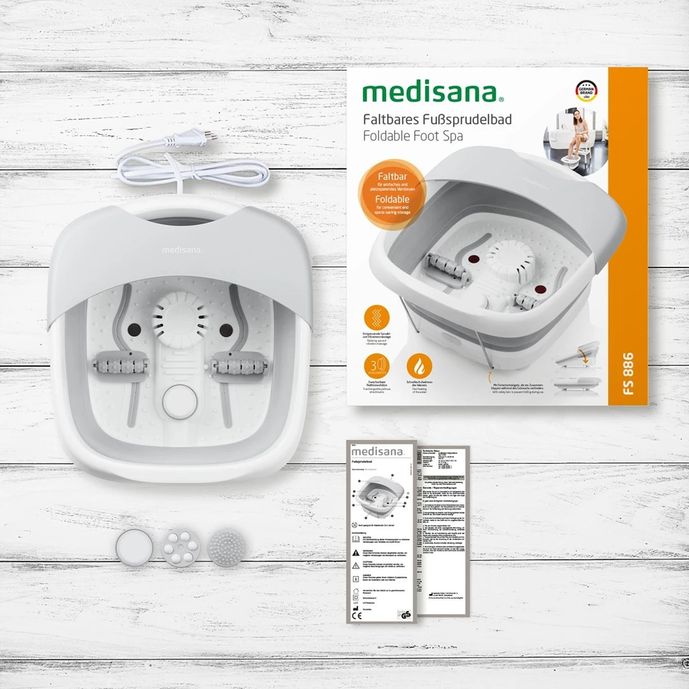 Medisana | Pėdų SPA | FS 886 | Burbulo funkcija | Pilkas | Šilumos funkcija