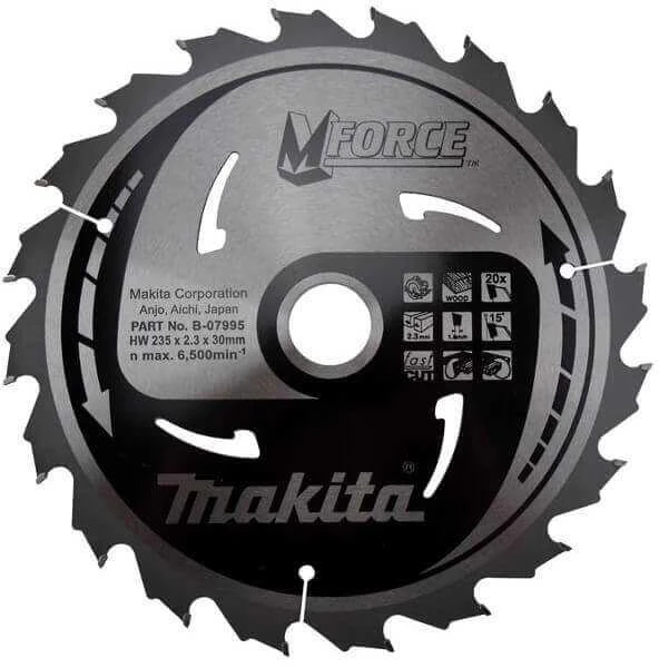 Makita T.C.T. pjūklas M-FORCE 210X2.3X30mm 15° T24 B-08078 T.C.T • 210 x30 mm • T24 • 15° • Medienai
