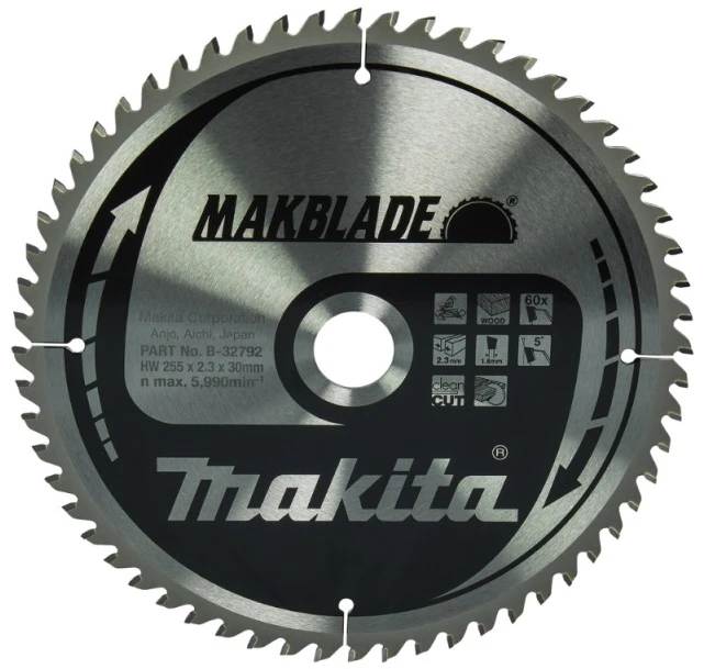 Medžio pjovimo diskas MAKITA Makblade 255x30x2,3mm 60T 5°