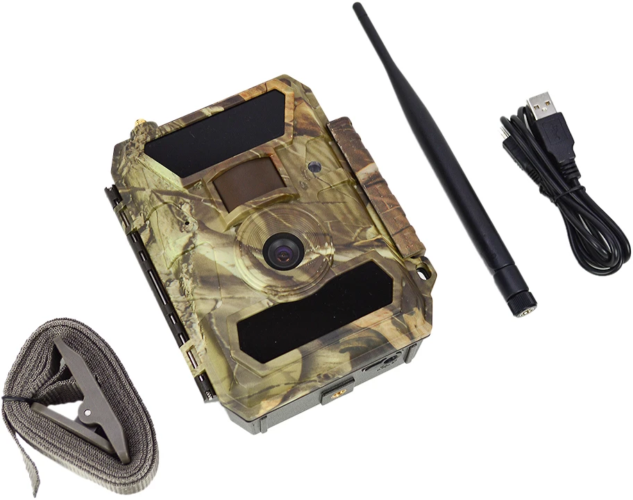 Medžioklės kamera PNI Hunting 350C 12MP su 3G internetu, SMS, nuotraukų siuntimu į telefoną, el. paštą, FTP, „Full HD“ 1080P, naktiniu matymu, 58 nematomais šviesos diodais gyvūnams