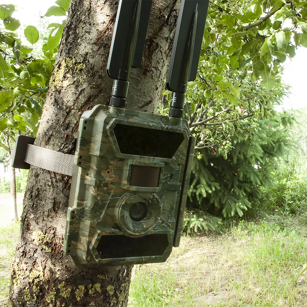 Medžioklės kamera PNI Hunting 400C 12MP su 4G LTE internetu, GPS, vaizdo ir nuotraukų siuntimu į telefoną, 4 el. pašto adresus, FTP, Full HD 1080P, naktiniu matymu, 57 nematomais šviesos diodais gyvūnams