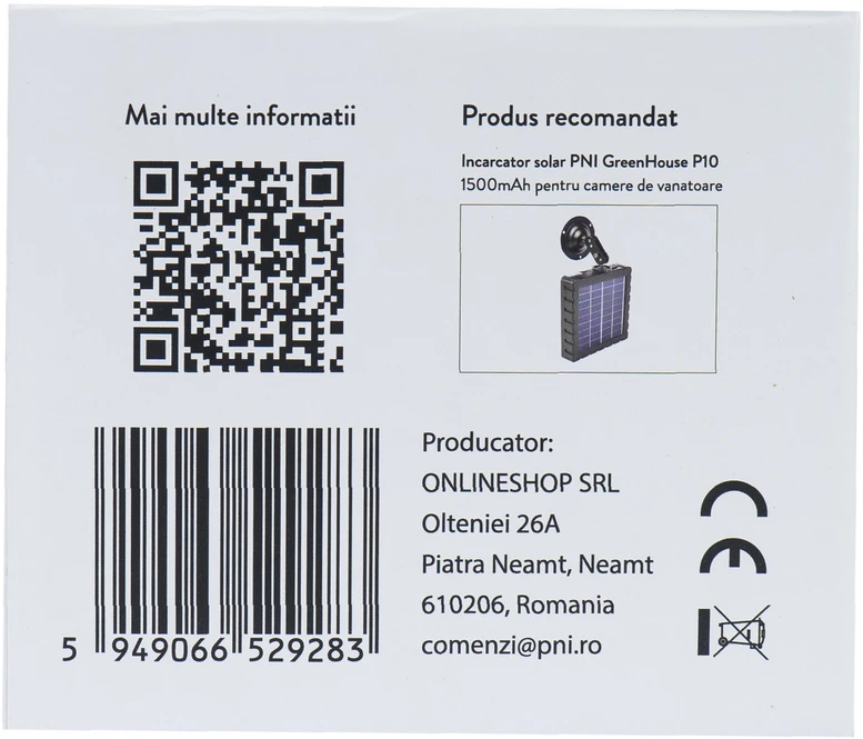 Medžioklės kamera PNI Hunting 550C Internet 4G LTE, tiesioginė prieiga ir pranešimai per „Tuya“ programėlę, įkraunama baterija 8000 mAh komplekte