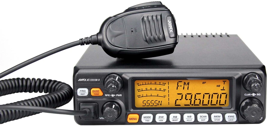 Mėgėjiška radijo stotelė PNI Jopix AT-5555N II, AM, FM, SSB 10M CW TRX 28-29.7 MHz, VOX, Roger Beep, 13.8V