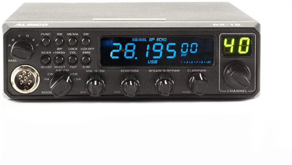 Mėgėjiška radijo stotis ALINCO DX-10, AM, FM, SSB 10M CW TRX 28 – 29.7 MHZ