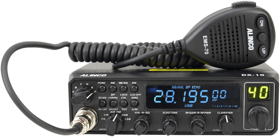 Mėgėjiška radijo stotis ALINCO DX-10, AM, FM, SSB 10M CW TRX 28 – 29.7 MHZ