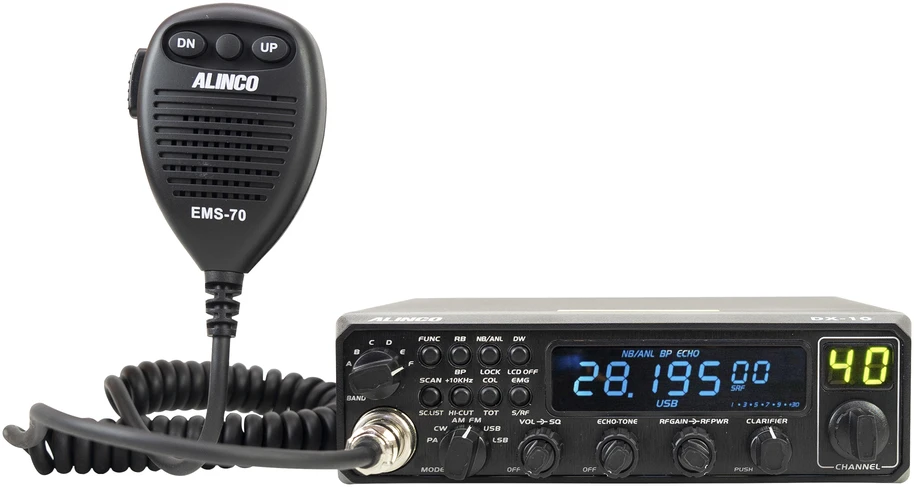 Mėgėjiška radijo stotis ALINCO DX-10, AM, FM, SSB 10M CW TRX 28 – 29.7 MHZ
