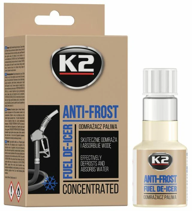 Melle K2 ATITIRPINA IR PAŠALINA VANDENĮ IŠ KURO SISTEMOS. ANTI FROST 50ML