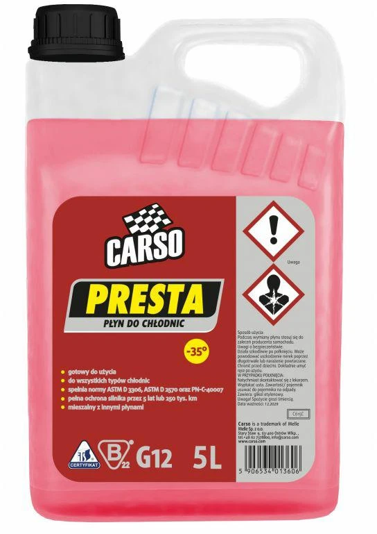 Melle K2 AUŠINIMO SKYSČIAS PRESTA -35C 5L RAUDONAS…..