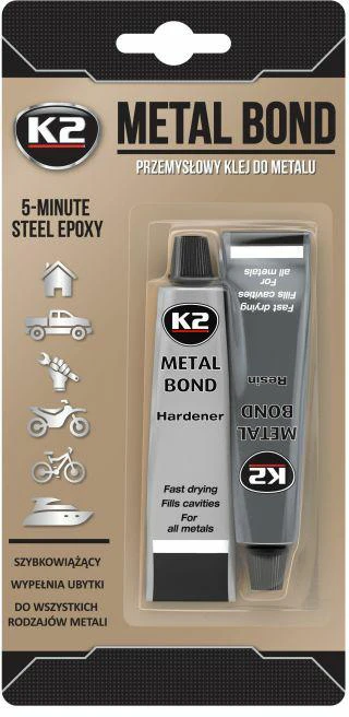 Dviejų komponentų epoksidiniai klijai metalui K2 Metal Bond, 56 g