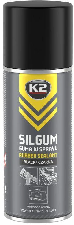 Melle K2 GUMINĖ DANGA PURŠKIAMA SILGUM juoda 400 ML