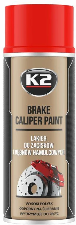 Stabdžių apkabos dažai K2 Caliper 400ml, raudona