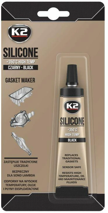 Melle K2 SILIKONAS Juodas 21G AUKŠTATEMPERATŪRIS +350°C SKYSTA TARPINĖ