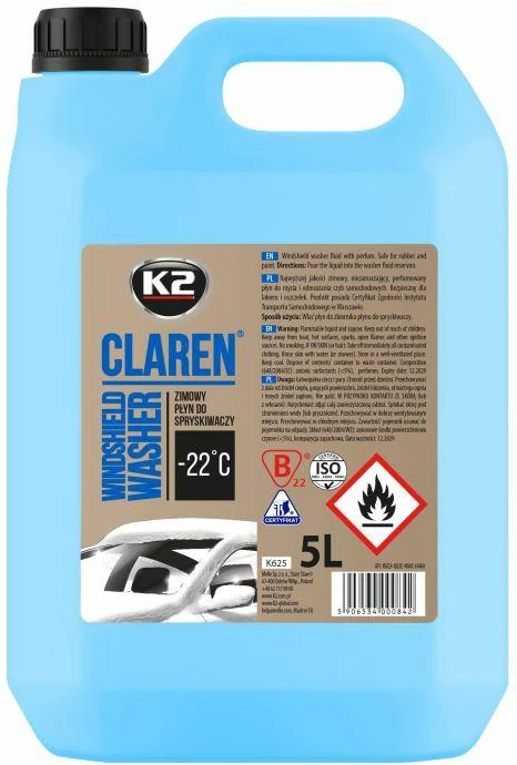 Žieminis langų skystis K2 CLAREN, 5L