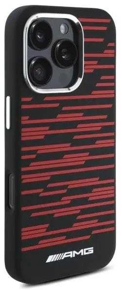 Mercedes AMG AMHMP16L24SSRRK Apple iPhone 16 Pro 6.3″ juodos spalvos kietas dėklas Silicone Graphics MagSafe