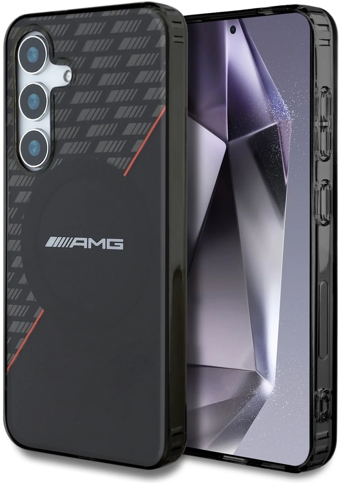 Mercedes Dėklas AMG Double Layer Rhombs MagSafe Samsung Galaxy S25+ juodos spalvos/red