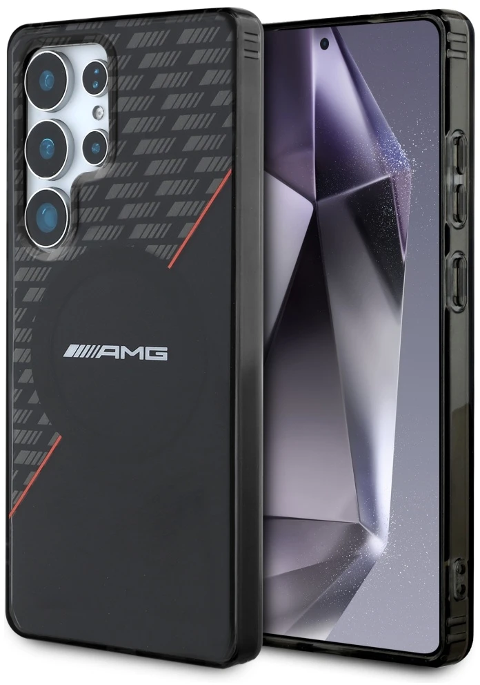 Mercedes Dėklas AMG Double Layer Rhombs MagSafe Samsung Galaxy S25 Ultra juodos spalvos/red