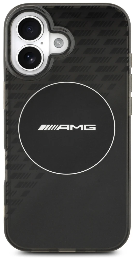 Mercedes AMG Double Layer Transparent Smocked MagSafe dėklas Apple iPhone 17 juodos spalvos
