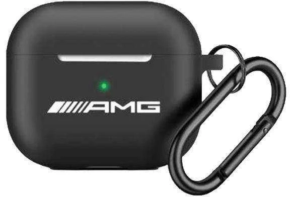 AMG AMAP2RBK AirPods Pro 2 (2022/2023) dėklas juodos spalvos Silicone with baltos spalvos Logo