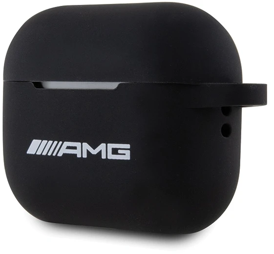 AMG AMAP2RBK AirPods Pro 2 (2022/2023) dėklas juodos spalvos Silicone with baltos spalvos Logo