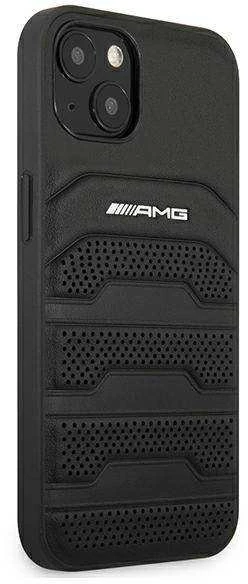 Mercedes AMG AMHCP13SGSEBK Apple iPhone 13 mini 5,4″ juodos spalvos kietas dėklas Leather Debossed Lines