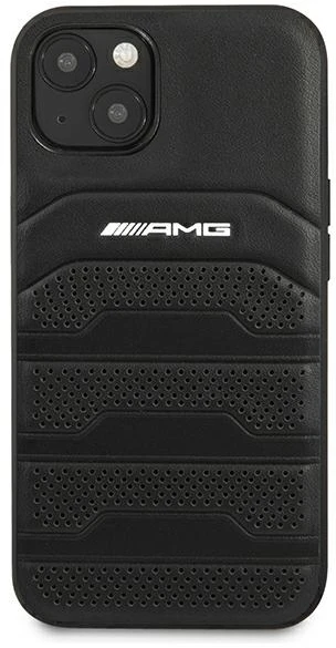 Mercedes AMG AMHCP13SGSEBK Apple iPhone 13 mini 5,4″ juodos spalvos kietas dėklas Leather Debossed Lines