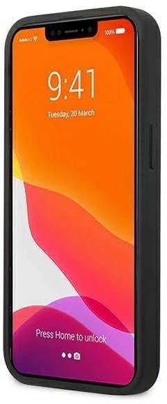Mercedes AMG AMHCP13SGSEBK Apple iPhone 13 mini 5,4″ juodos spalvos kietas dėklas Leather Debossed Lines
